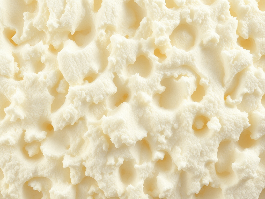 Close-up texture of cured spray foam insulation material